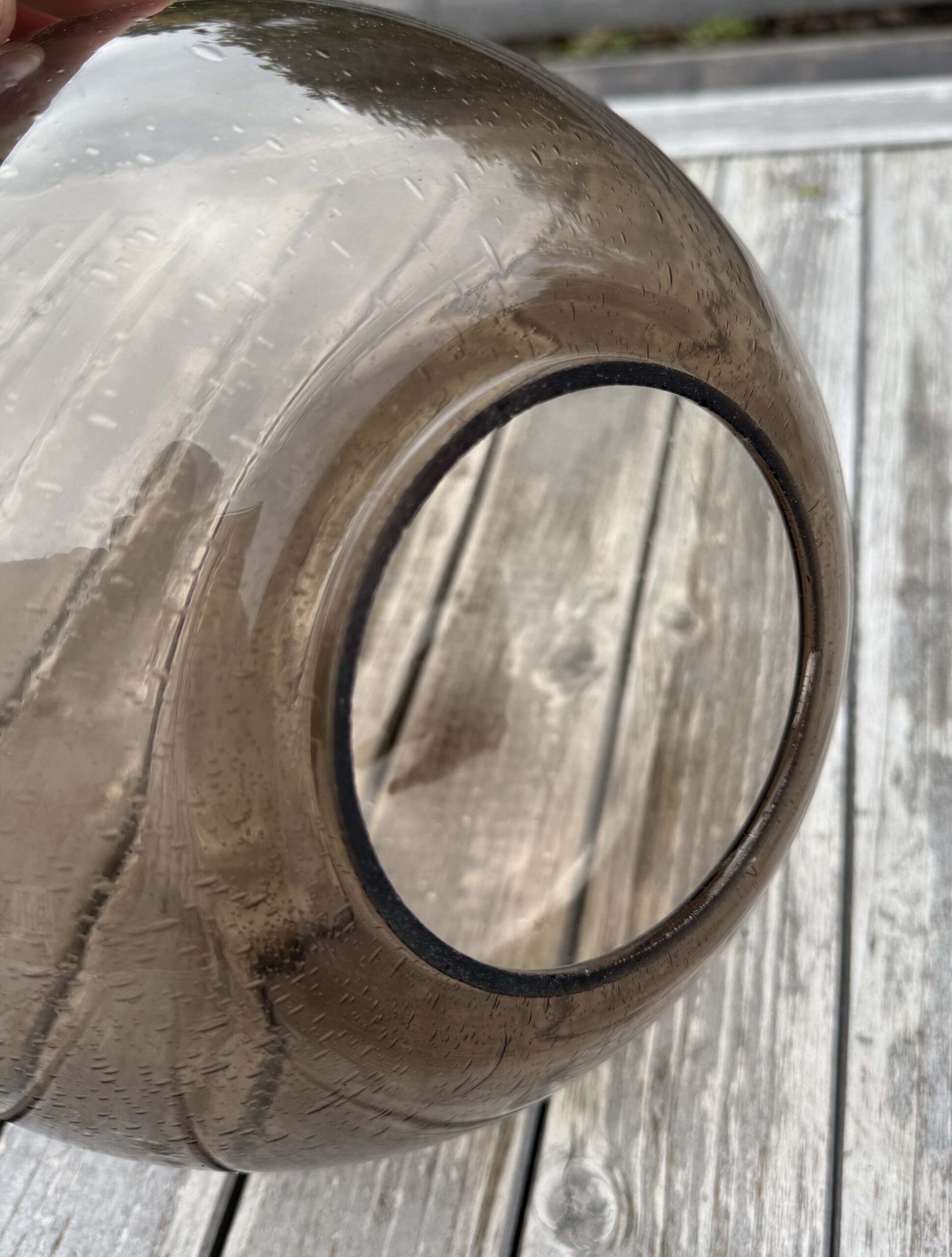 Detail Loch Boom Kugel Rauchglas Ersatzglas D 240mm Loch 93mm