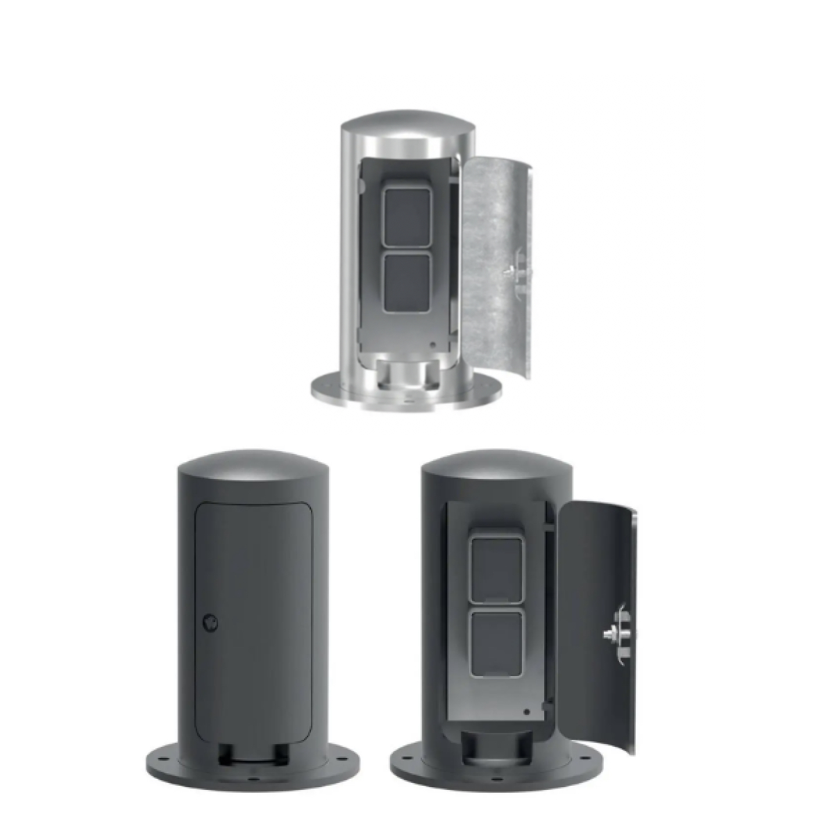 Extrem Stabile Außensteckdosensäule mit Scharnier und Tür