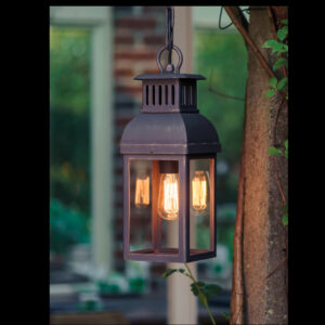 Schmiedeiserne Gartenleuchte hängend mit Kette