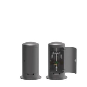 Abschließbarer wasserversorgungspoller mit zwei Entnahmestellen