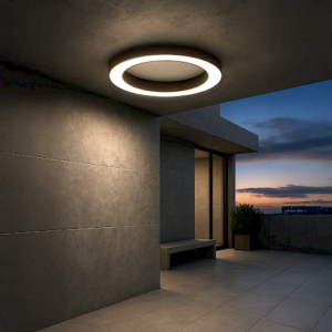 Moderne Decken Anbau Ringleuchte für außen