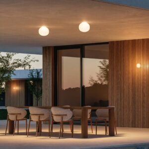 Moderne Glas Kugel Deckenleuchte für außen