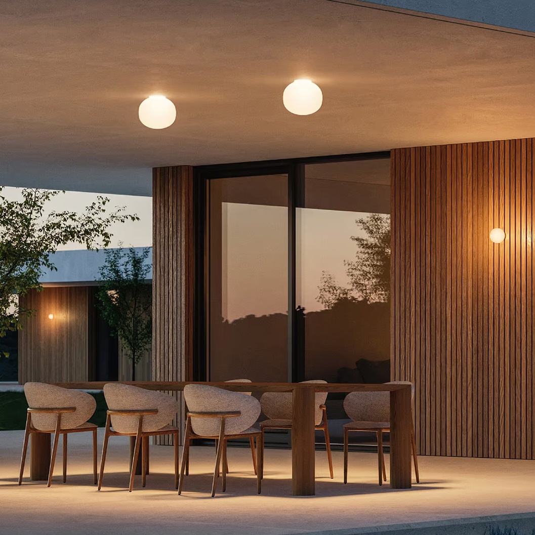 Moderne Glas Kugel Deckenleuchte für außen