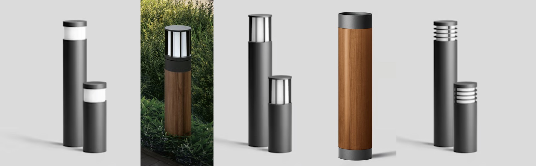 Professionelle Holz Pollerleuchten für den öffentlichen Bereich in verschiedenen Ausführungen