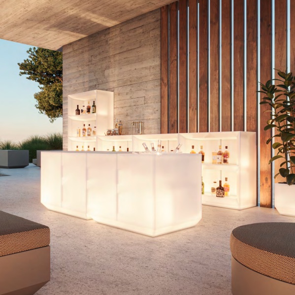 Exclusive illuminated outdoor bar cabinet