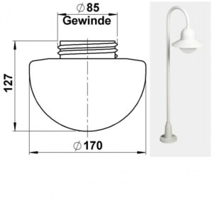 Lampen Ersatzglas mit Schraubgewinde