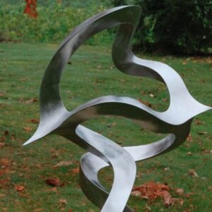 Schöne geschwungene Edelstahl Gartenskulptur für außen