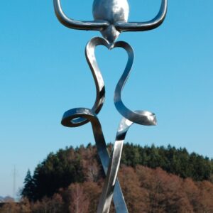 Spirituelle Edelstahl Skulptur für außen Höhe 193cm groß