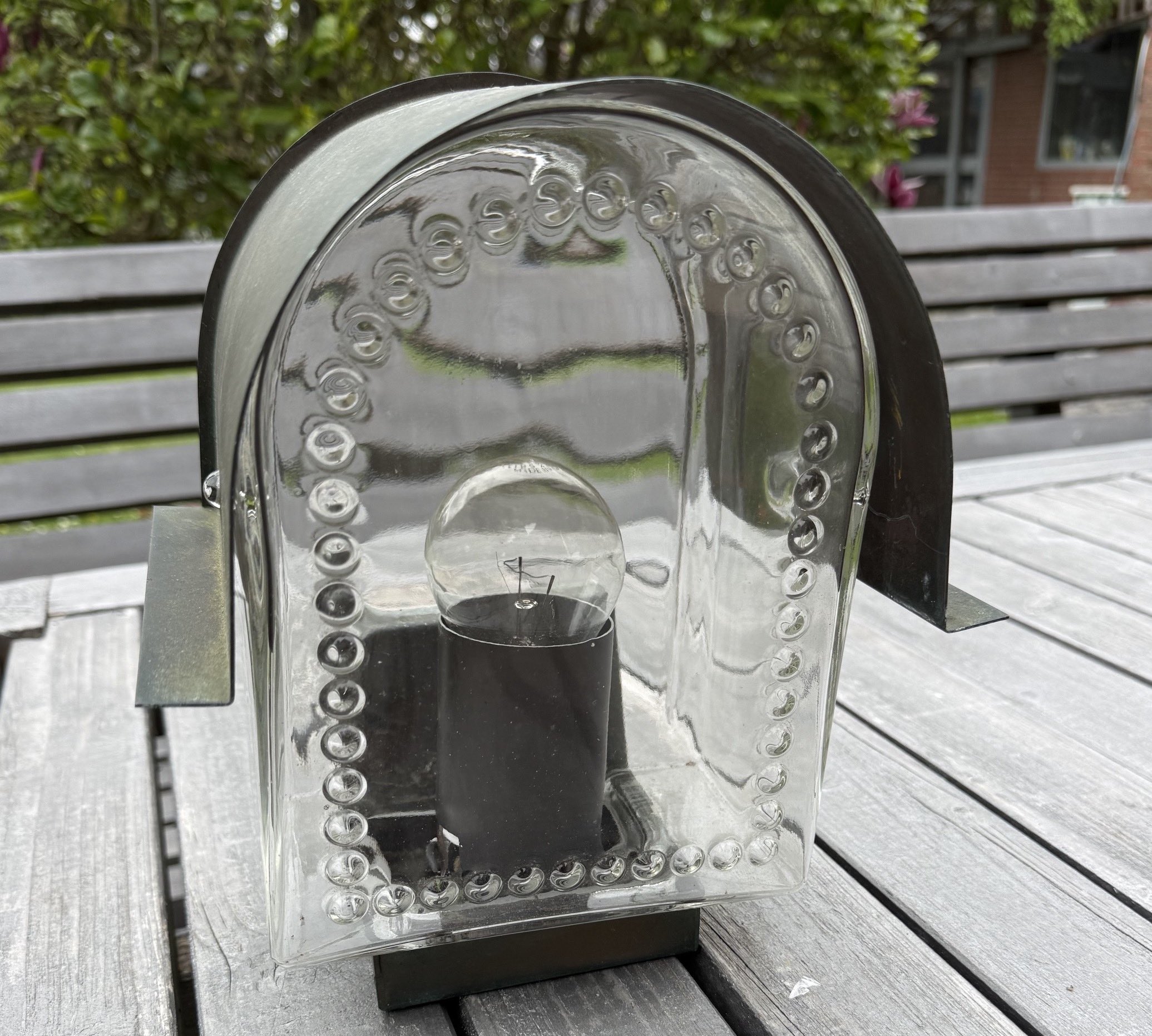 Altes aufwendiges Bega Leuchten Ersatzglas mit Kupferdach