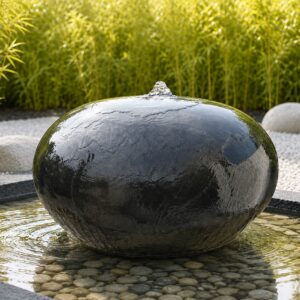 Exklusiver ZEN Naturstein Brunnen aus Basalt
