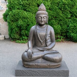 Großer 100cm Buddha aus Flussstein in Handarbeit hergestellt