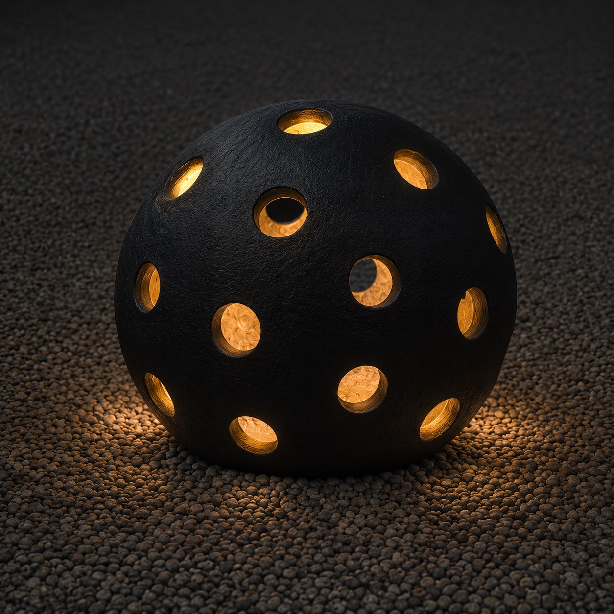Lichtskulptur Schwarz matt im Außenbereich