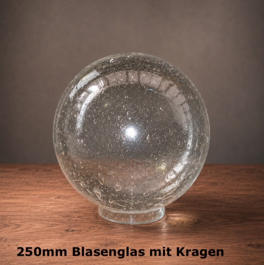 Ersatzglas 250mm Blasenglas mit Kragen für Außenlampe