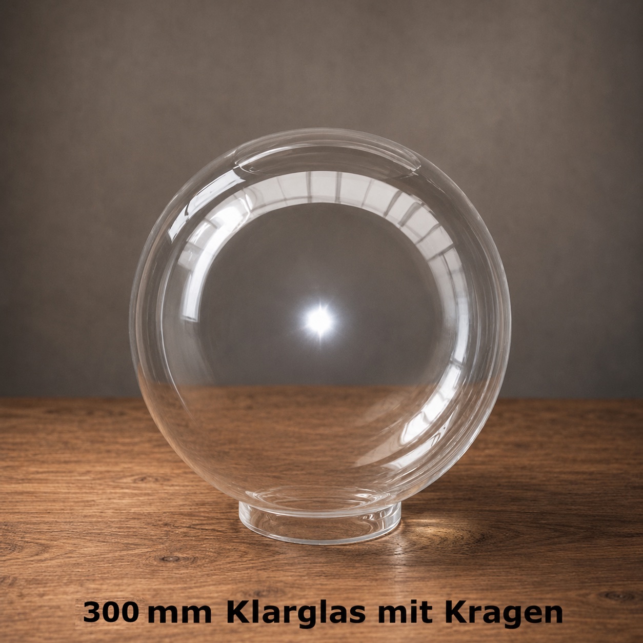 Ersatzglas 300mm Klarglas mit Kragen für Aussenlampe