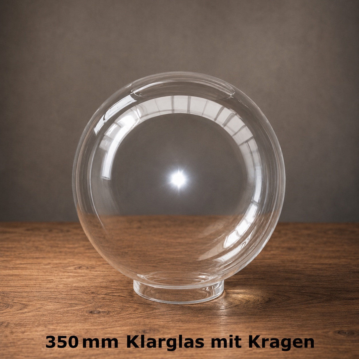 Ersatzglas 350mm Klarglas mit Kragen für Aussenlampe