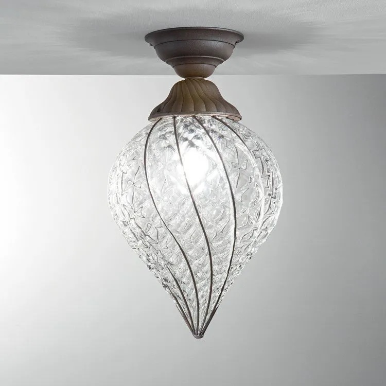 Exklusive Deckenleuchte mit verziertem Glas