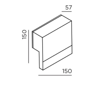 Design Wandleuchte IP65 Küstengeeignet Abmessungen