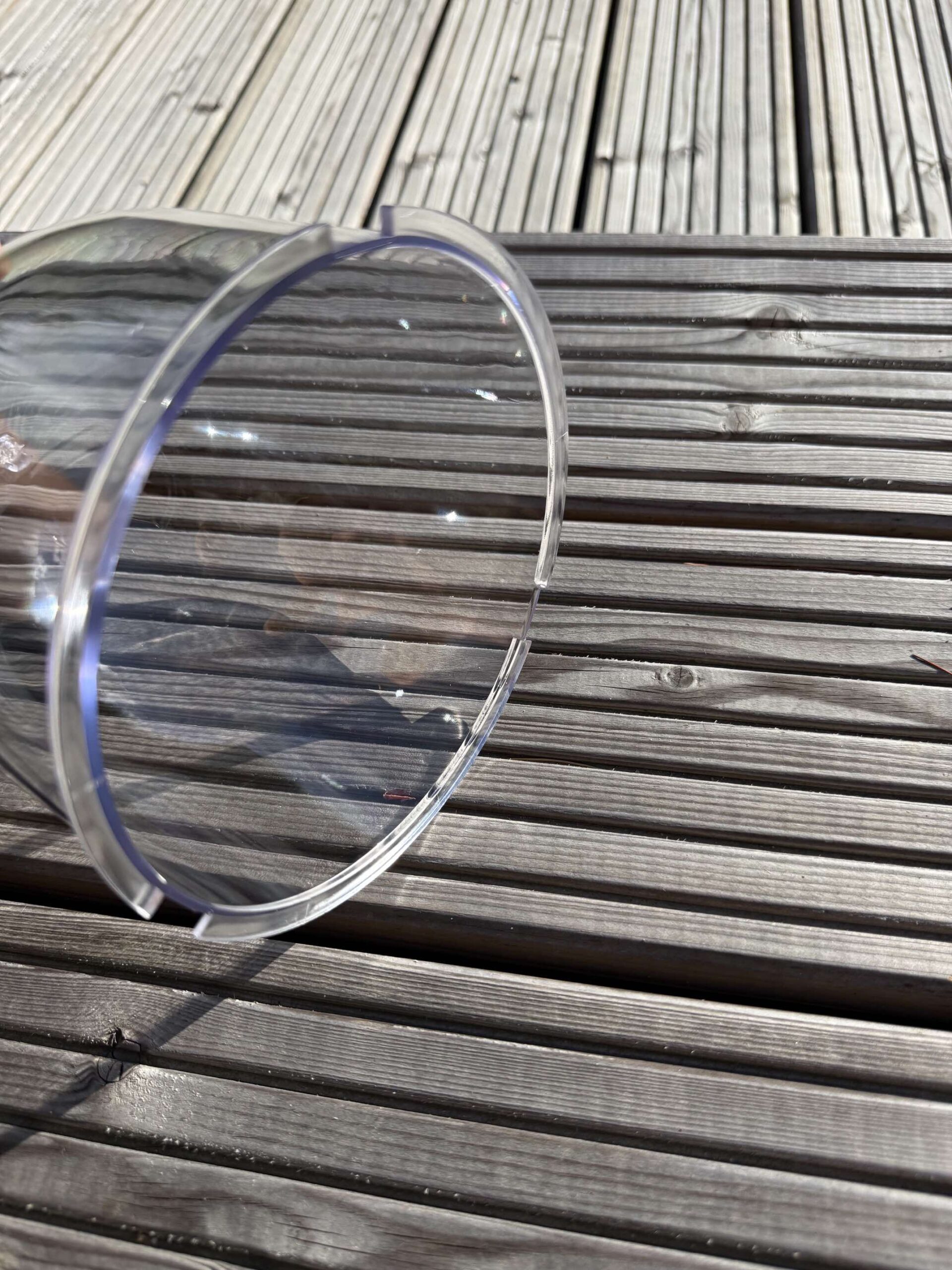 Acrylglas Ersatzglas klas Höhe 14cm Breite15,5cm mit 3 Aussparungen