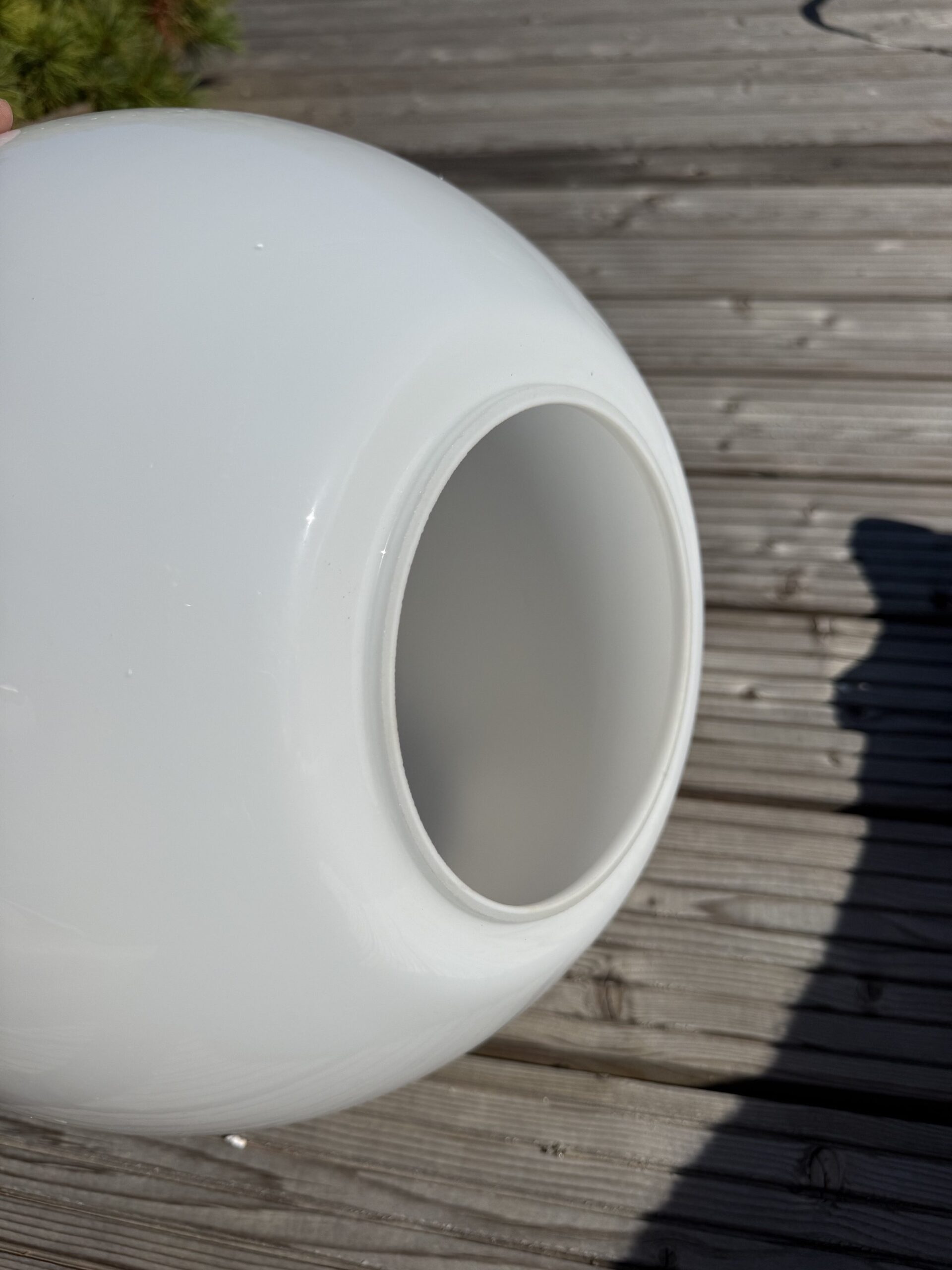 Außenlampen Ersatzglas weiß 350mm Durchmesser Öffnung 138mm