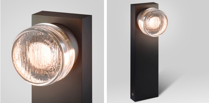 Design Pollerleuchte 30 cm – Moderne LED Außenleuchte mit Glaskopf