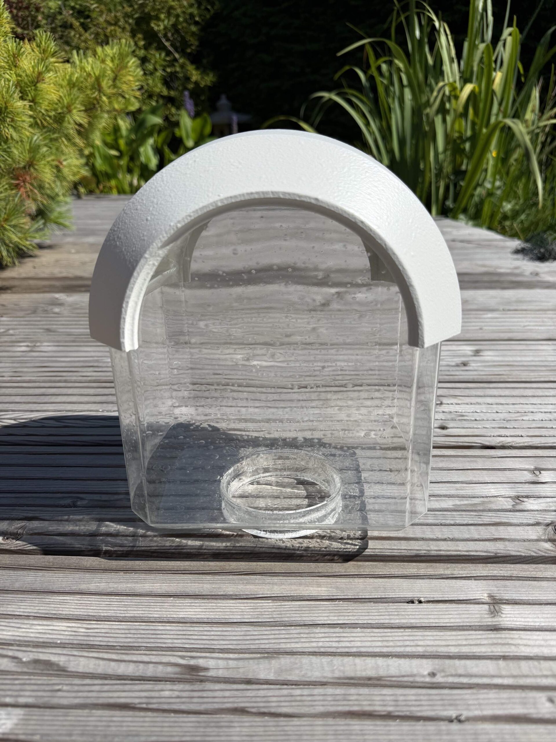 Hoffmeister Pollerleuchten Ersatzglas mit weißem Dach