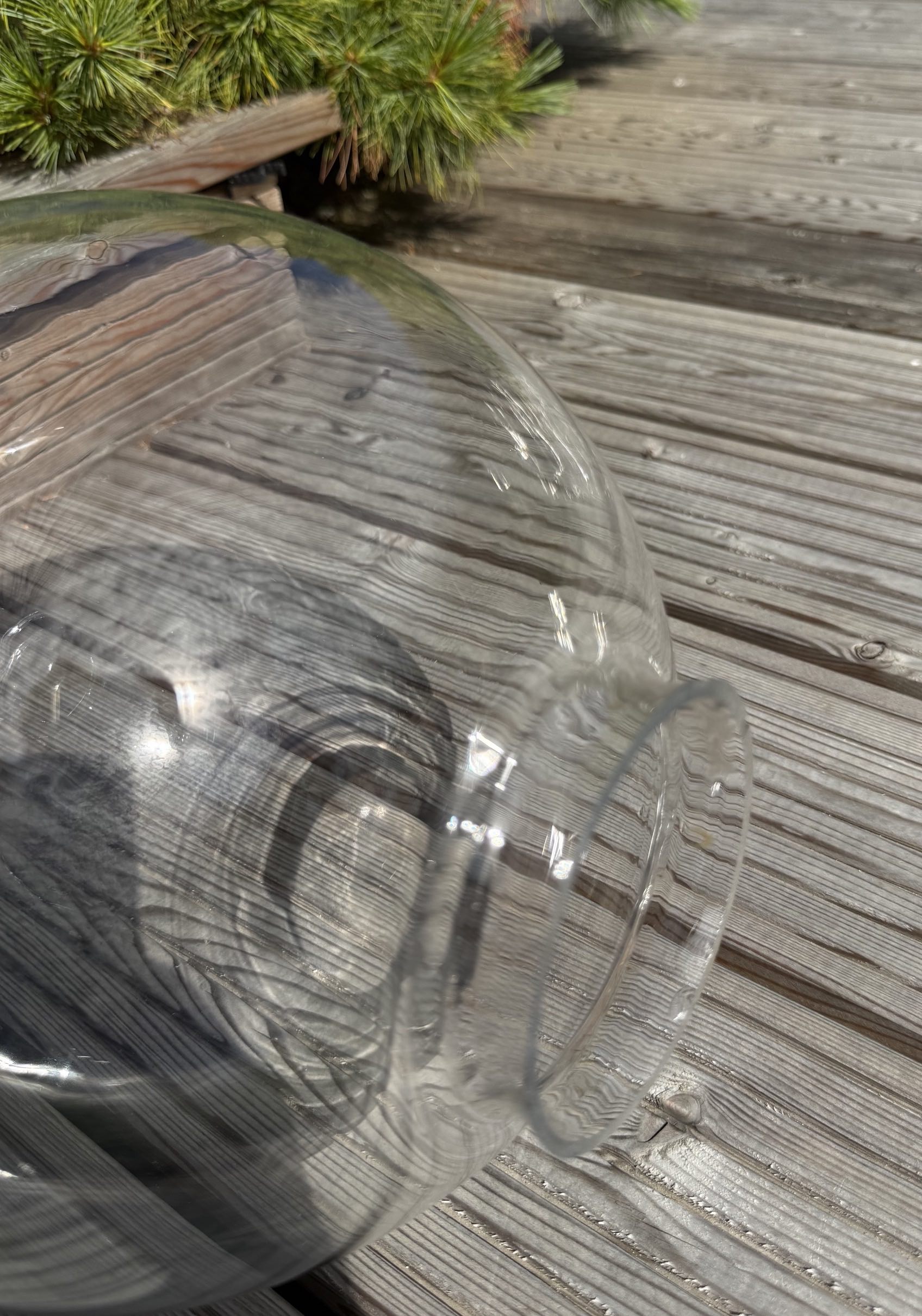 Kugel Ersatzglas klar 250mm für Gartenleuchten 80mm 80mm Öffnung mit Kragen 18mm