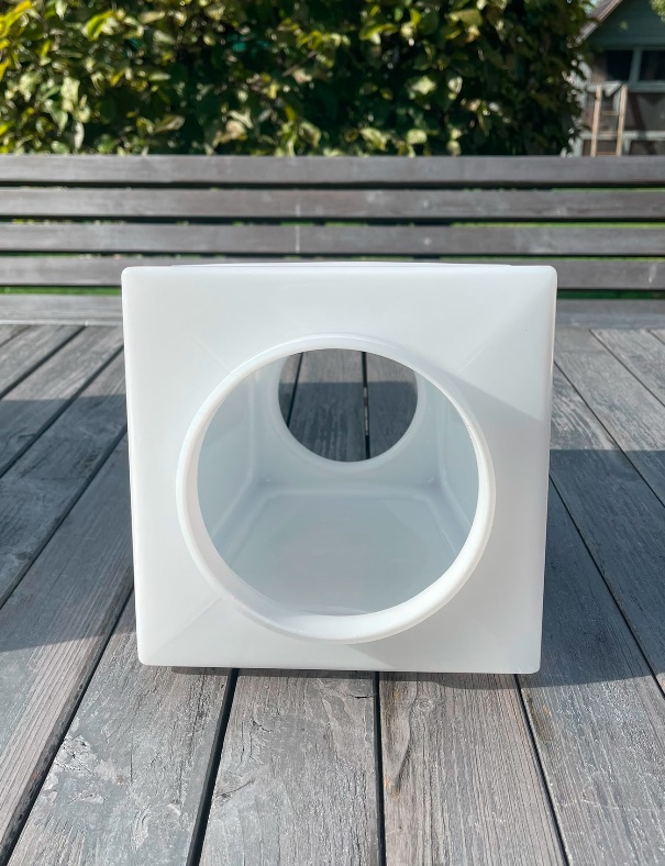 Altes Gartenlaternen Ersatzglas eckig mit 2 Oeffnungen