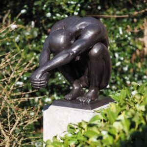 Bronzeskulptur Schwimmer Startsprung