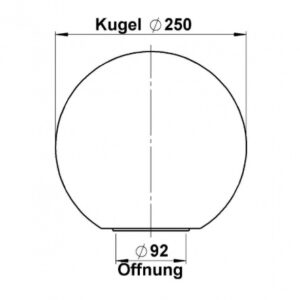 Echtglas Lampen Ersatzglas Opalglas weiß Durchmesser 250mm ohne Kragen Öffnung 92mm