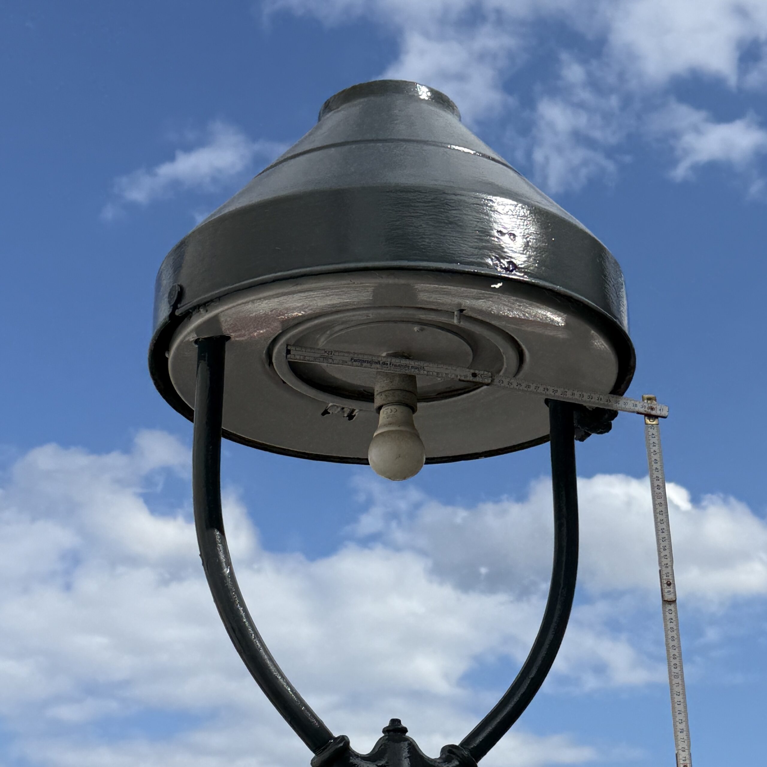 Ersatzglas für alte elektrisch betriebene Gaslaterne