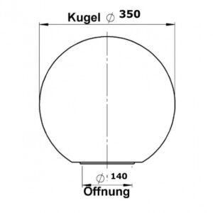 PE Lampen Ersatzglas Opalweiß Durchmesser 350mm ohne Kragen Öffnung 140mm