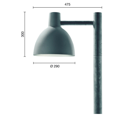 Architektonische Design LED Mastleuchte mit elliptischem Schirm und nach unten gerichtetem Licht