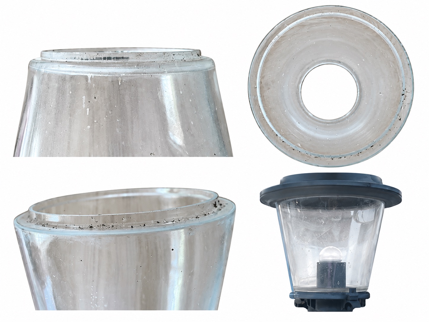 Ersatzglas für Kupferlaterne im Detail
